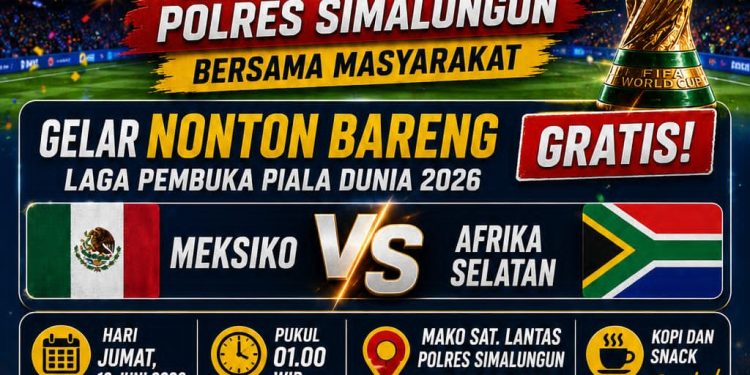 Polres Simalungun Gelar Nobar Gratis Laga Pembuka Piala Dunia 2026, Siapkan Kopi dan Camilan untuk Masyarakat