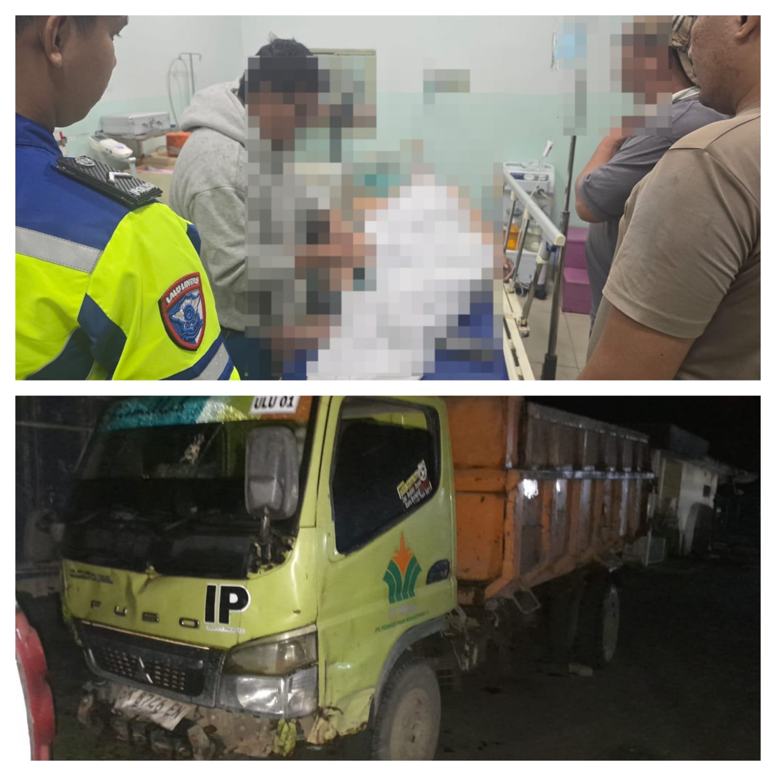 Truk Fuso Milik PTPN IV Terlibat Kecelakaan dengan Sepeda Motor di Simarimbun, Pengendara Luka-luka