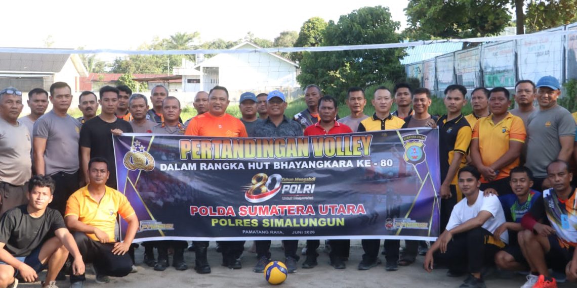 Sat Samapta Tampil Perkasa, Rebut Juara Turnamen Voli HUT Bhayangkara ke-80 Polres Simalungun