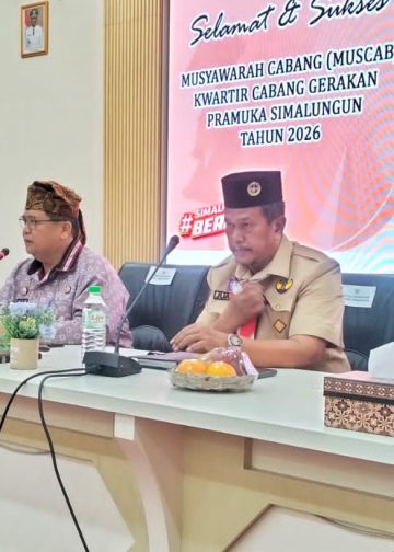 Kwarcab Gerakan Pramuka Simalungun Gelar Muscab 2026, Mixnon Andreas Simamora Terpilih sebagai Ketua