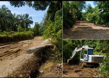 Pemerintah Dianggap Tak Peduli, Masyarakat dan Pengusaha Swadaya Perbaiki Jala Nagori Dolok Marawa