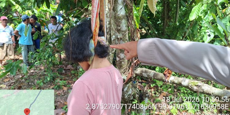 Perempuan Ditemukan Meninggal di Areal Perladangan Coklat Dusun Hinalang Jorlang Hataran