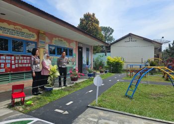 Cegah Kecelakaan Sejak Dini, Satlantas Polres Simalungun Koordinasikan Rehab Taman Lalu Lintas TK Tunas Bangsa Bersama PTPN IV