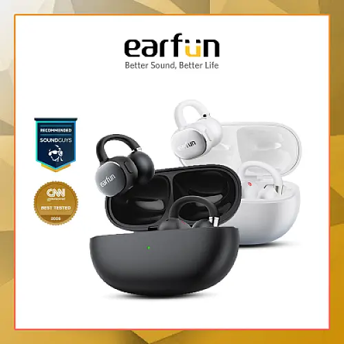 EarFun Clip 2 - The World’s 1st Hi-Res Comfort Ear-Clip Earbuds with AI Translation