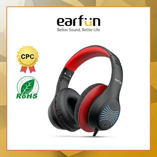 EarFun K3 Kids Headphone – Portable Headphone Headset Anak dengan Microphone, Kabel USB C, & LED