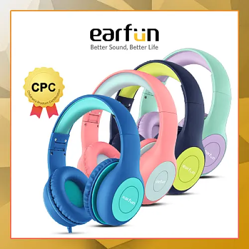 EarFun K1 Kids Headphone – Portable Headphone Headset Anak dengan Microphone & Kabel