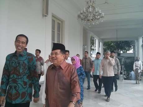 Jokowi, JK, dan Prabowo Hadiri Open House di Istana Negara