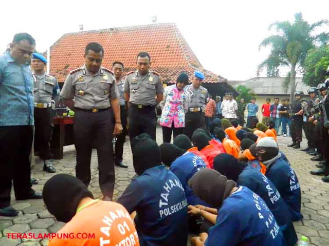 Polresta Bandarlampung Tangkap 35 Tersangka dan Sita 12 Pucuk Senjata Api Rakitan