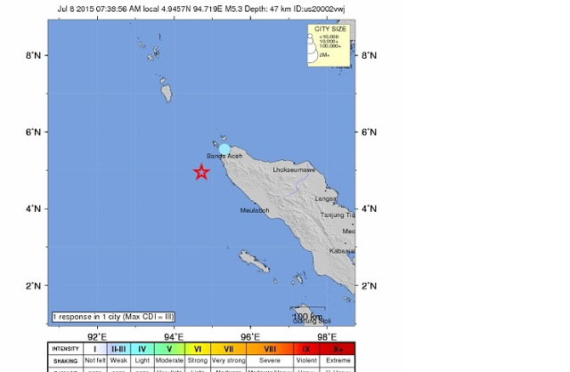 Gempa 5,1 SR Guncang Aceh