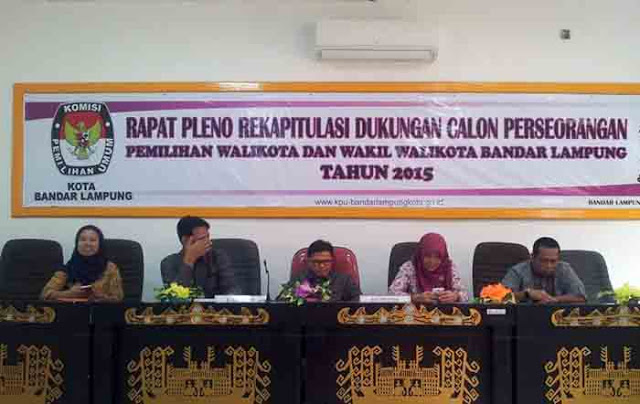 Pilwakot Bandarlampung, Dukungan Calon Independen Muhammad Yunus-Ahmad Muslimin Lolos Verifikasi