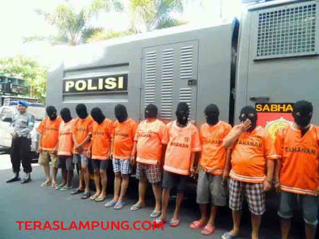 Polresta Bandarlampung Ringkus 10 Tersangka Komplotan Pencuri Truk dan Tronton