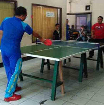 Sambut HUT ke-70 RI, Reskrim Polresta Bandarlampung Gelar Turnamen Tenis Meja