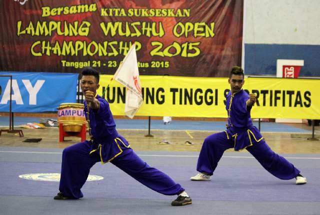 Sembilan Provinsi Ikuti Laga “Wushu Lampung Open Championship 2015” di GOR Saburai