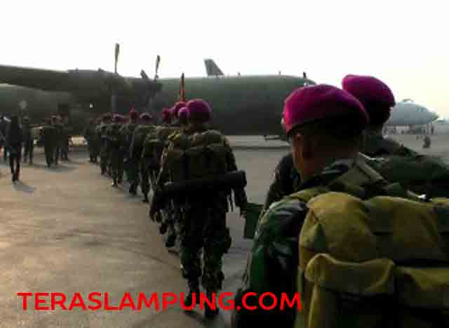 Bantu Padamkan Api, 350 Personel Brigif 3 Marinir Lampung Dikirim ke Riau