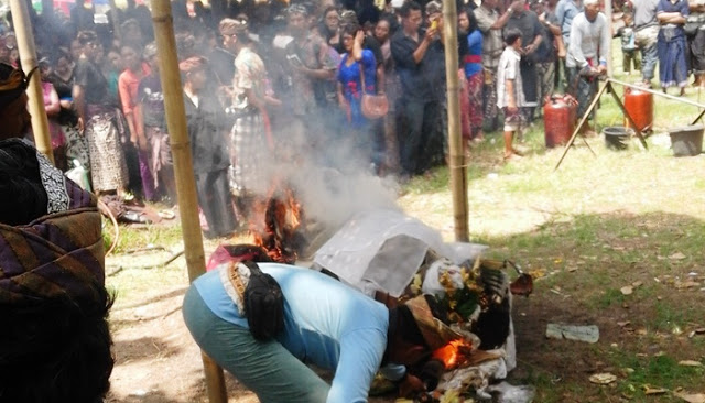 Inilah Detik-Detik Pemeran ‘Rangda’ Roboh Saat Pentas Calonarang di Jembrana