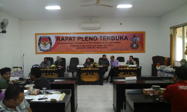 KPU Bandarlampung Gelar Pleno Penetapan DPT