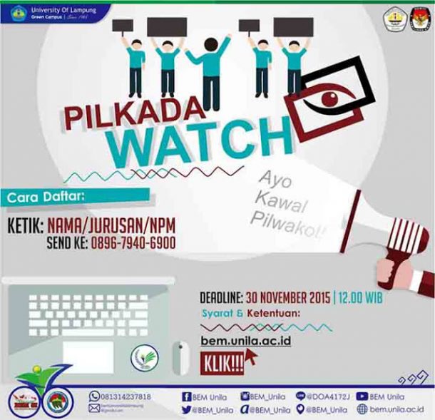 Kawal Pilwakot Bandarlampung, BEM Unila Buka Lowongan Relawan