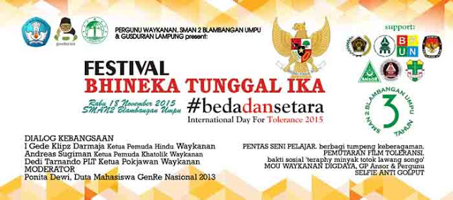 Pergunu dan Gusdurian Waykanan Gelar Festival Bhineka Tunggal Ika