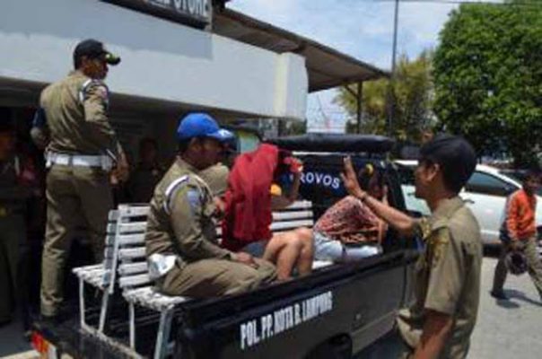 Empat PSK Ditangkap Ban Pol PP di Lapangan Saburai