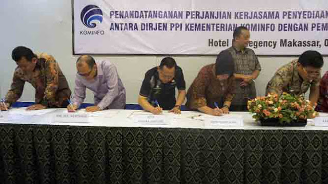 PJ Walikota Bandarlampung Tandatangani Perjanjian Kerjasama Penyediaan Akses Internet