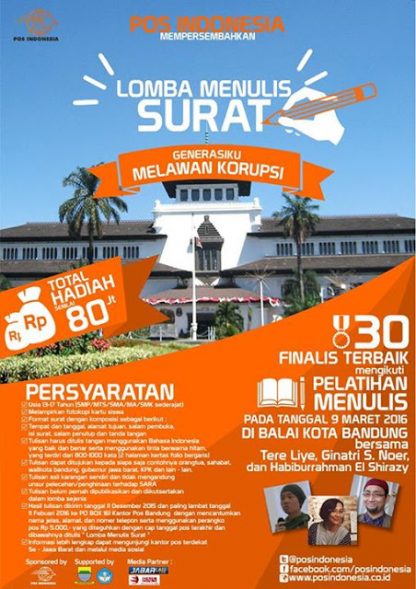 Lomba Menulis Surat PT Pos Indonesia Berhadiah Rp80 Juta