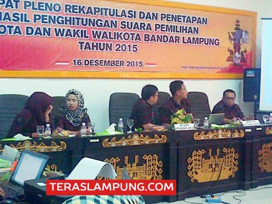 Pleno KPU Bandarlampung: Herman HN Unggul, Saksi Thobroni Menolak Tanda Tangan