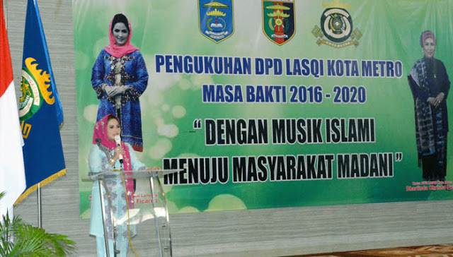 Istri Pj Walikota Metro Dikukuhkan sebagai Ketua DPD Lasqi Metro