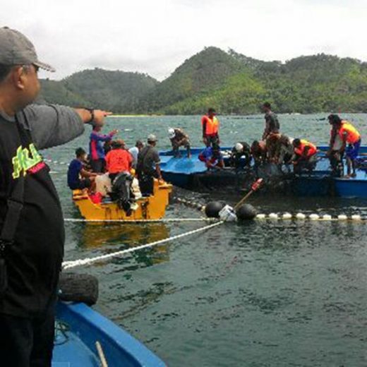 DKP Lamsel Uji Coba Alat Tangkap Ikan Set-Net di Perairan Kepulauan Sekepol