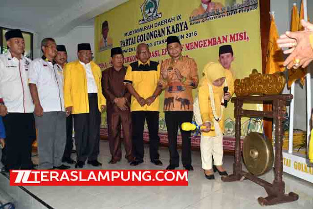 Arnol Alam Terpilih Secara Aklamasi sebagai Ketua DPD II Partai Gollkar Lampung Utara