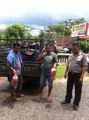 Polsek Abung Barat Amankan Daging Celeng Ilegal