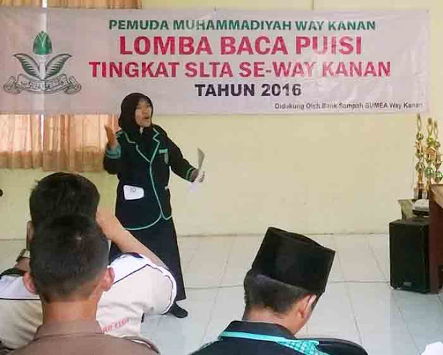 Pemuda Muhammadiyah Waykanan Gelar Lomba Baca Puisi Tingkat SLTA