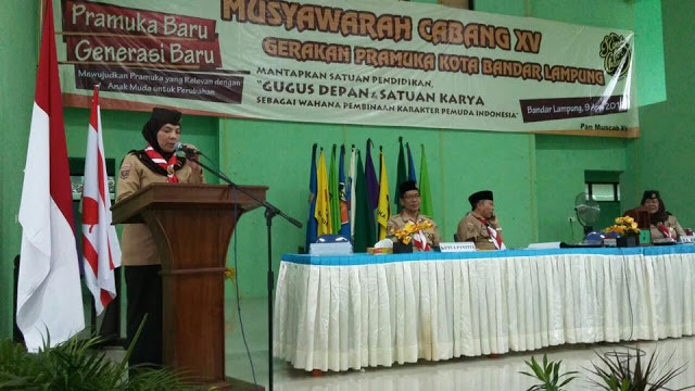 Eva Dwiana Herman HN Terpilih sebagai Ka Kwarcab Pramuka Bandarlampung