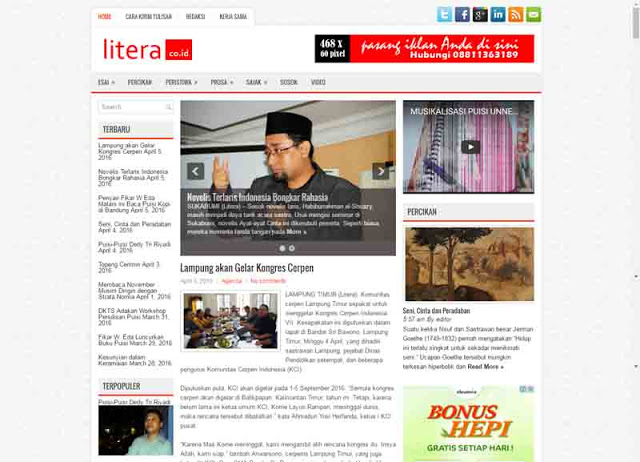 Portal Sastra Litera Diluncurkan pada 7 April 2016