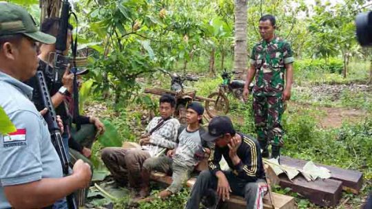 Korem Gatam Amankan Tiga Terduga Pembalakan Liar di Hutan Register 19 Tahura Wan Abdurrahman