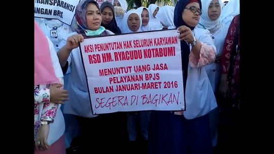 Ratusan Tenaga Medis RSUD Ryacudu Demo Soal Transparansi Dana BPJS