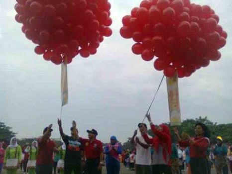 Diawali Pelepasan Balon, Acara Pemecahan Rekor MURI Senam Ceria Kota Bandarlampung Dimulai