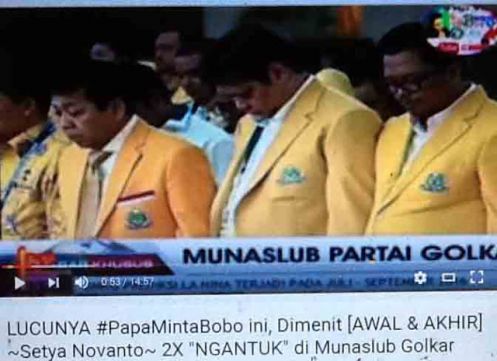 Video: Heboh Setya Novanto Tertidur Saat Mengheningkan Cipta di Munaslub Golkar