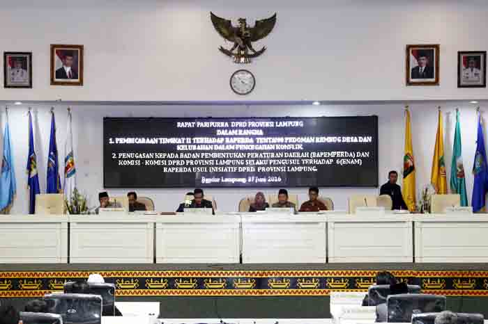 DPRD Lampung Sahkan Perda Rembug Desa dan Kelurahan
