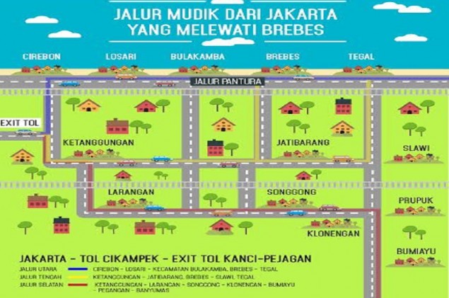 Ini Jalur Tengah Menuju Jalan Utara Tegal-Brebes-Cirebon yang tidak Banyak Diketahui Pemudik