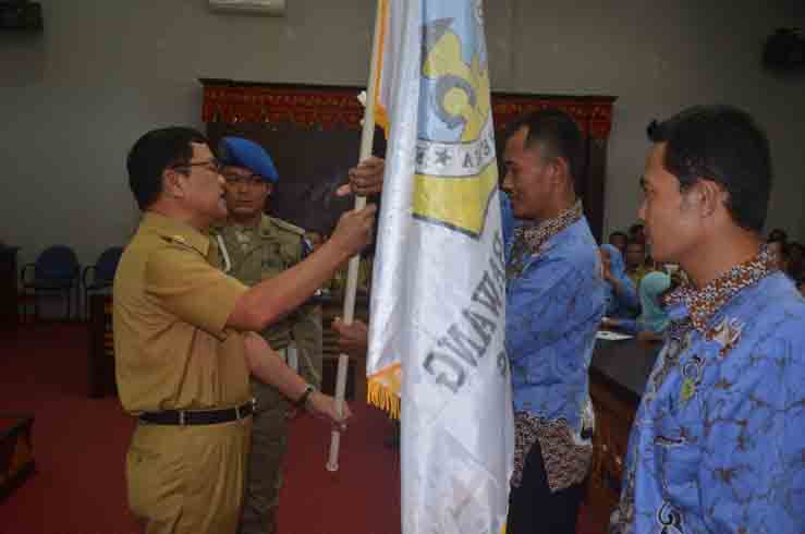 Peda KTNA XV Lampung, Bupati Hanan Rozak Lepas Tim KTNA Tulangbawang