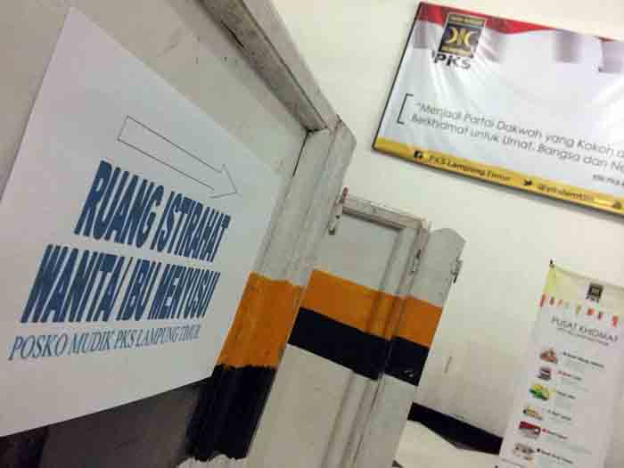 Posko Mudik PKS Lamtim Sediakan Ruang Ibu Menyusui
