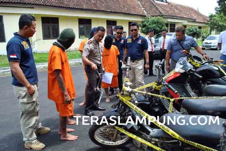 Tekab 308 Polres Lambar Bekuk Empat Tersangka Pencuri Sepeda Motor