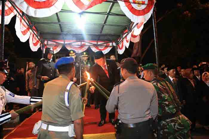 Diikuti Ribuan Peserta, Pawai Obor di Lamsel Berlangsung Meriah