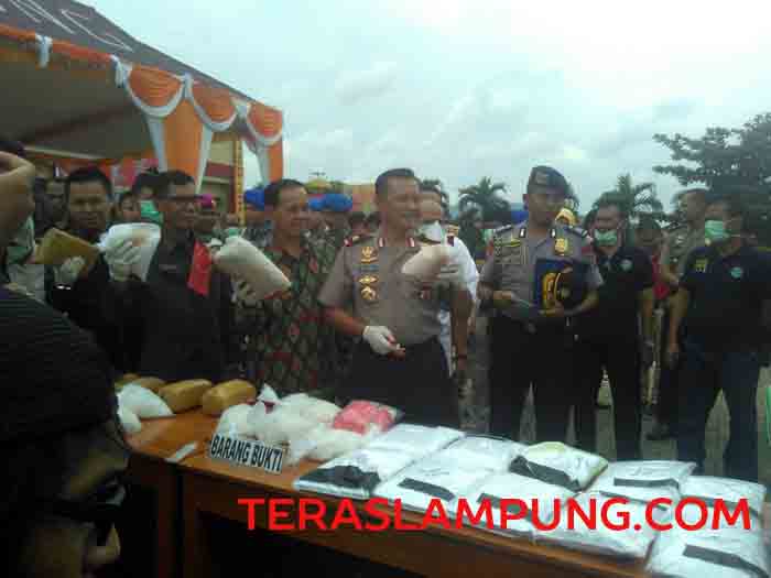 Selama September 2016, Polda Lampung Ungkap 853 Kasus dan 1.200 Tersangka Narkoba