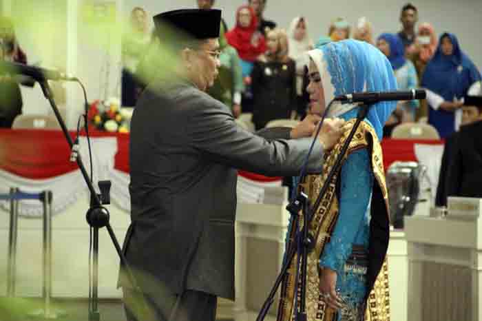 Pelantikan Marthalena sebagai anggota DPRD Lampung pengganti Toto Herwantoko.