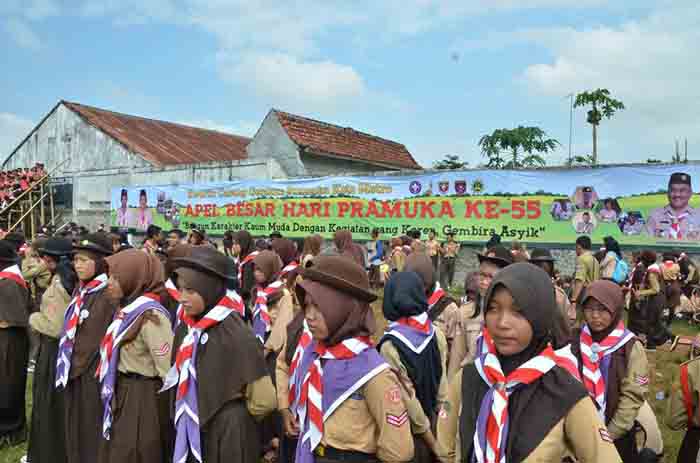 Upacara HUT ke-55 Pramuka Digelar di Lapangan Banjarsari Metro Utara