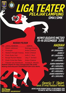 Dewan Kesenian Metro Gelar Liga Teater Pelajar Lampung 2016