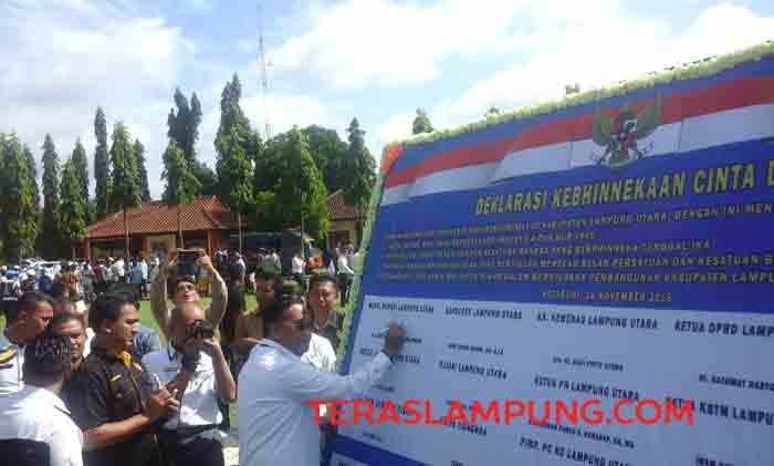 Polres Lampung Utara Gelar Apel Kebhinekaan Cinta Damai