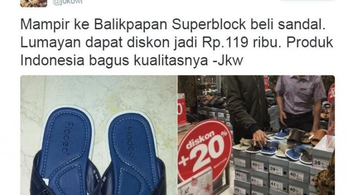 Setelah Payung Biru, Kini Sandal Biru Jokowi Juga Jadi “Trending Topic” di Medsos