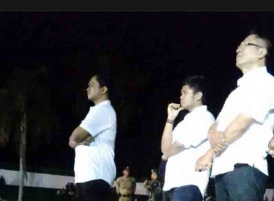 Para Pejabat Lampura Turut Rayakan Tahun Baru Bersama Keluarga dan Warga di Stadion Sukung